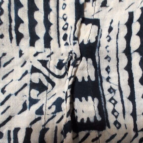 Tienda Ho Oversized Silk Midi Lagenlook Dress Navy Tribal Graphic Print Tunic - Picture 16 of 16